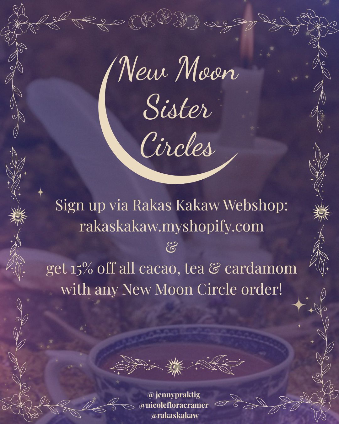 New Moon Sister Circles ~ Autumn 2026 & Winter 2027