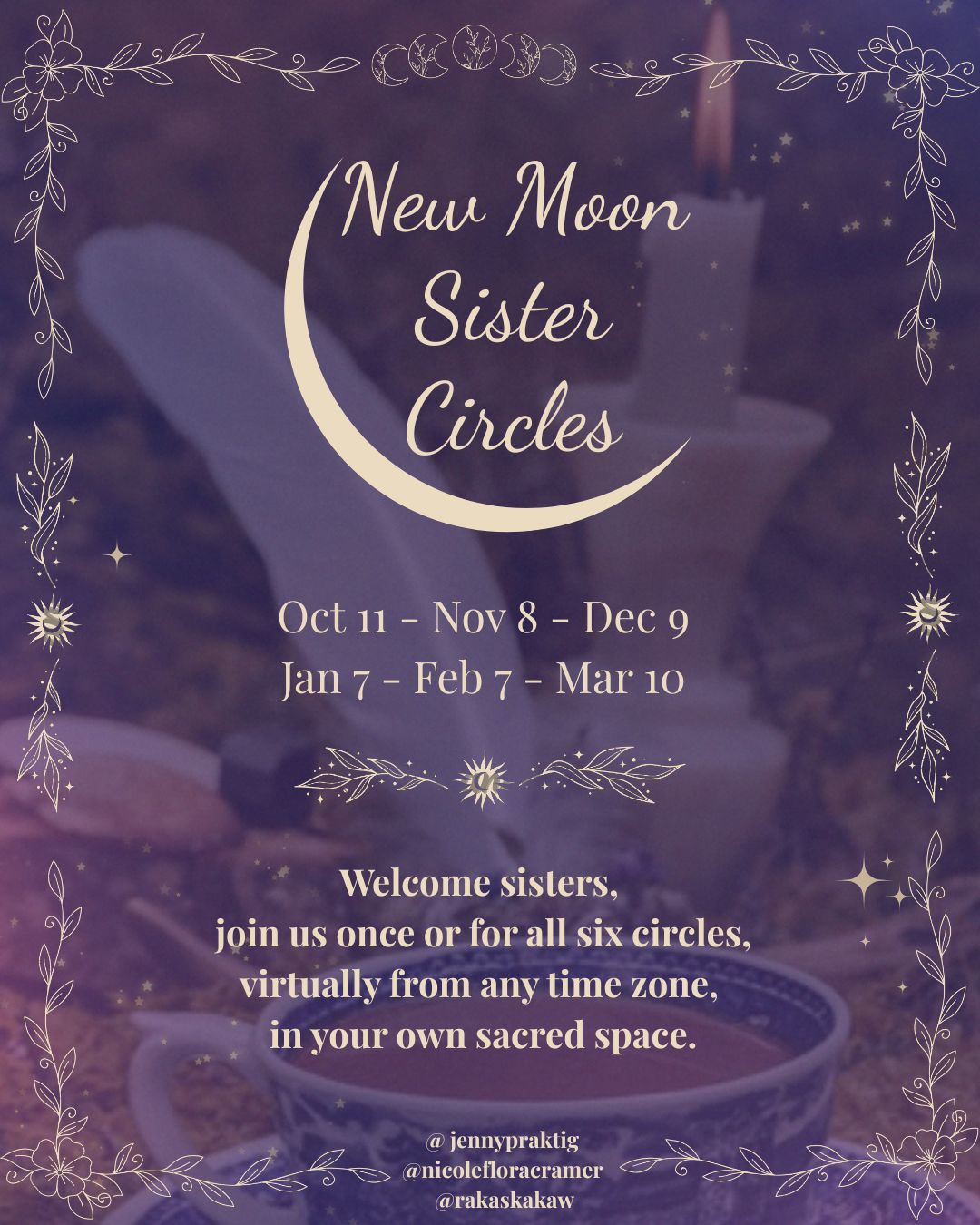 New Moon Sister Circles ~ Autumn 2026 & Winter 2027