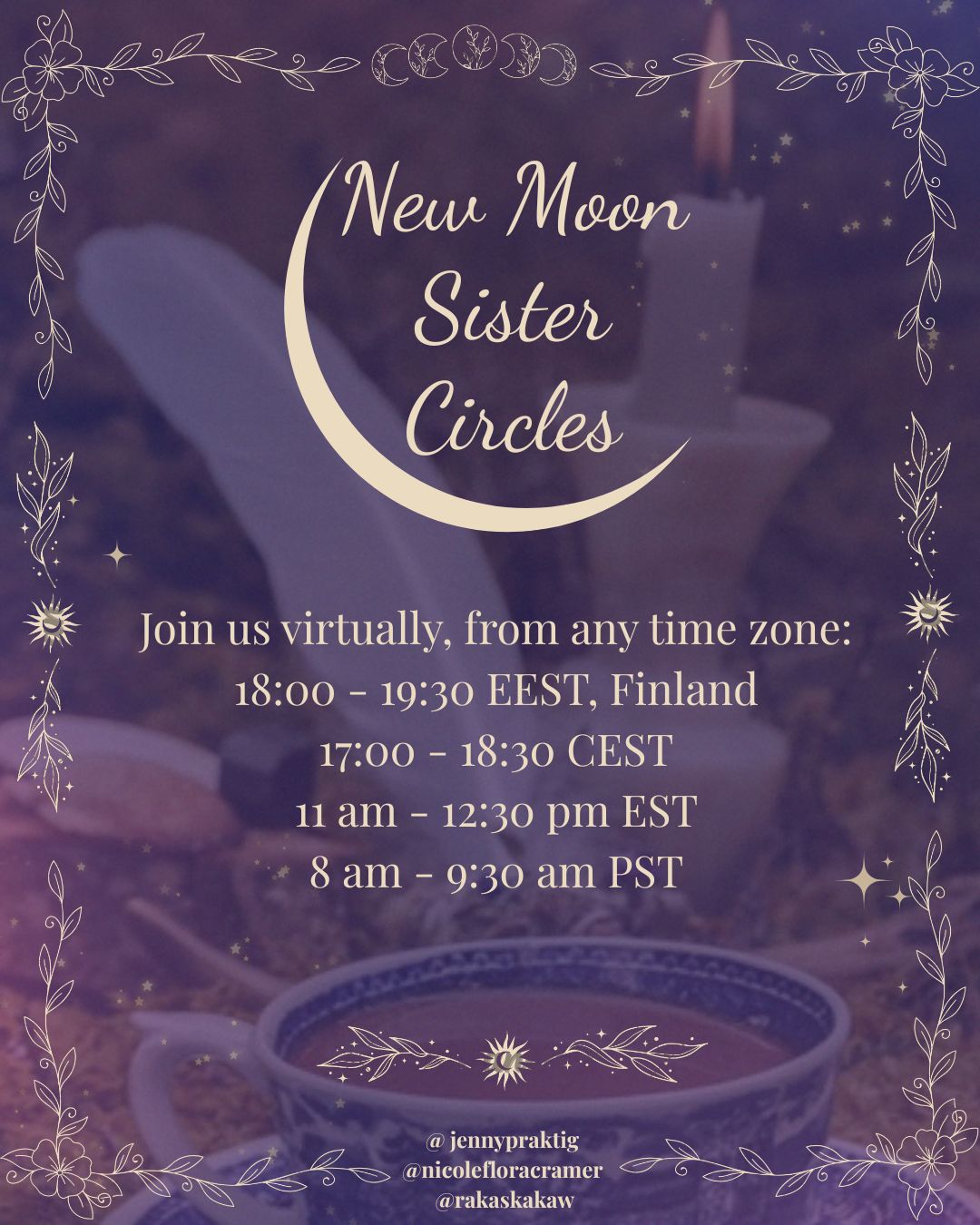 New Moon Sister Circles ~ Autumn 2026 & Winter 2027