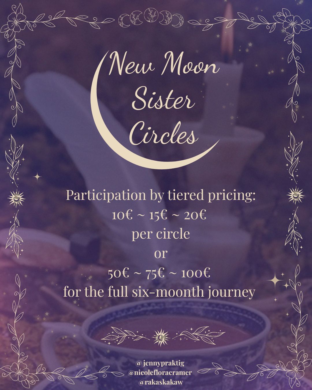 New Moon Sister Circles ~ Autumn 2026 & Winter 2027