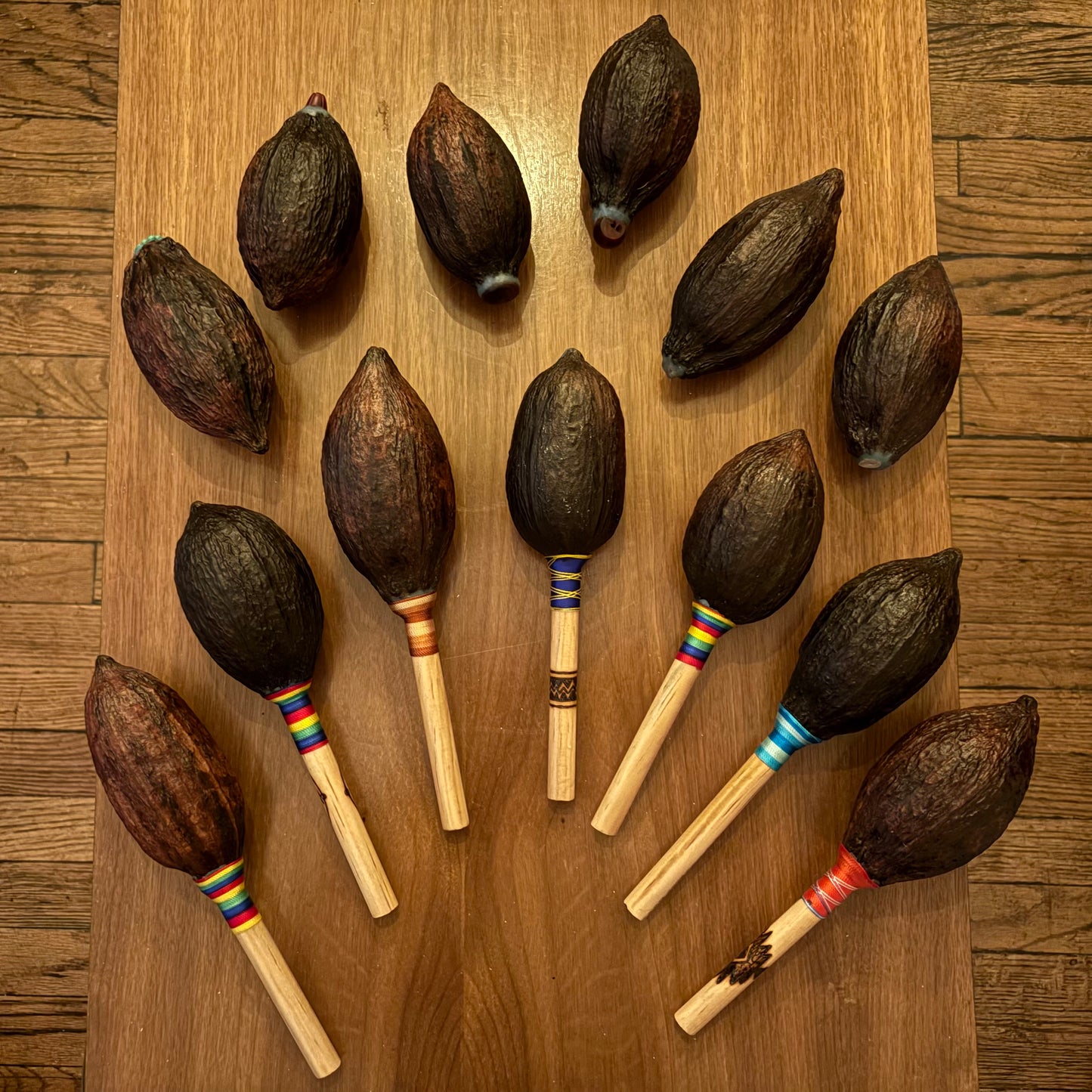 SONAJAS SAGRADAS ~ Sacred Cacao Rattles from Mexico