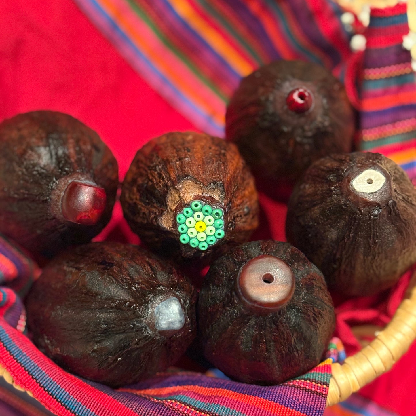 SONAJAS SAGRADAS ~ Sacred Cacao Rattles from Mexico