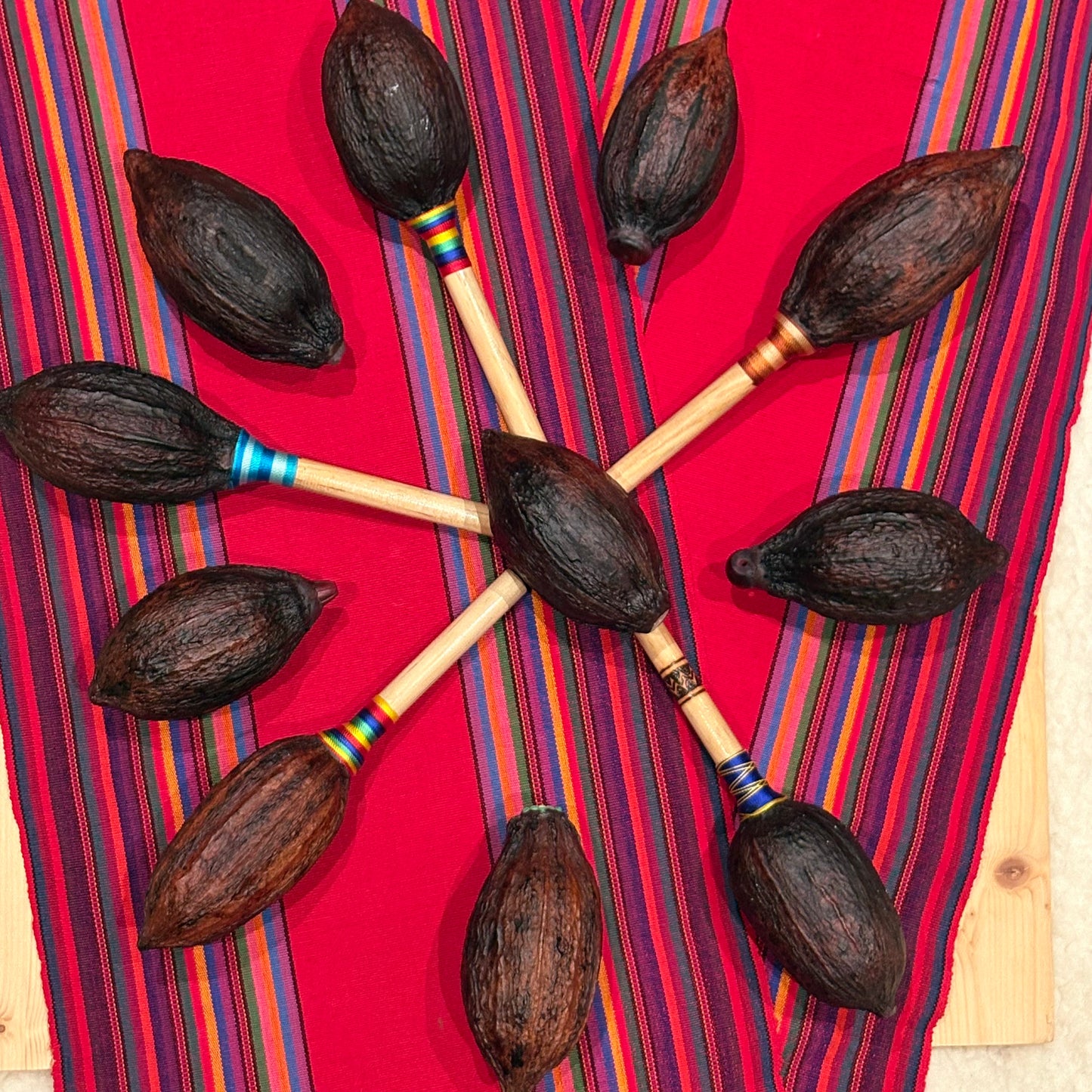 SONAJAS SAGRADAS ~ Sacred Cacao Rattles from Mexico