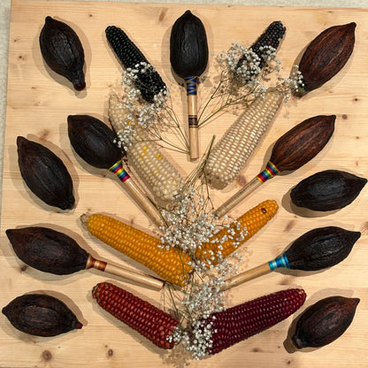 SONAJAS SAGRADAS ~ Sacred Cacao Rattles from Mexico